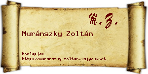 Muránszky Zoltán névjegykártya